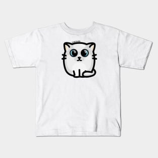 Chonky Boi - White Kitty (Blue Eyes) Kids T-Shirt